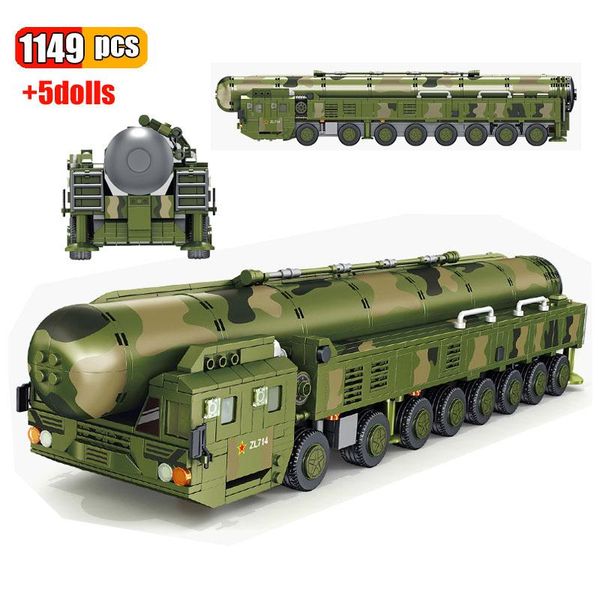 

1149pcs army military df41 intercontinental ballistic nuclear missile vehicle building blocks soldier armored truck model toys wmtewi