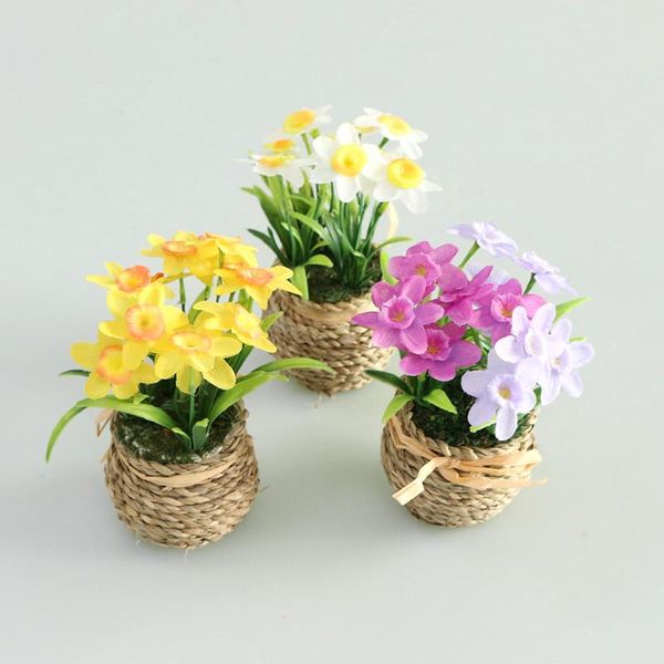 

decorative flowers & wreaths flone artificial mini daisy potted green plant fake silk flower home garden wedding party decoration craft acce