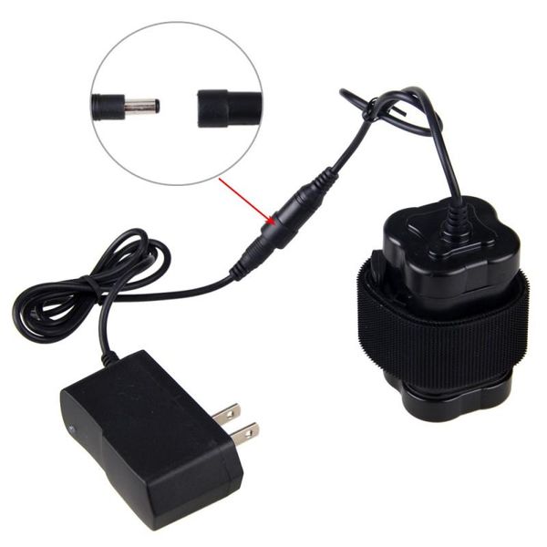 

black rechargeable 12000mah 8.4v 4x18650 battery pack with 8.4 v charger for bike light cycling accessories