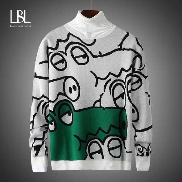

autumn winter thick sweater men knitted ribbed pullover sweater long sleeve turtleneck slim jumper soft warm pull male 201117, White;black