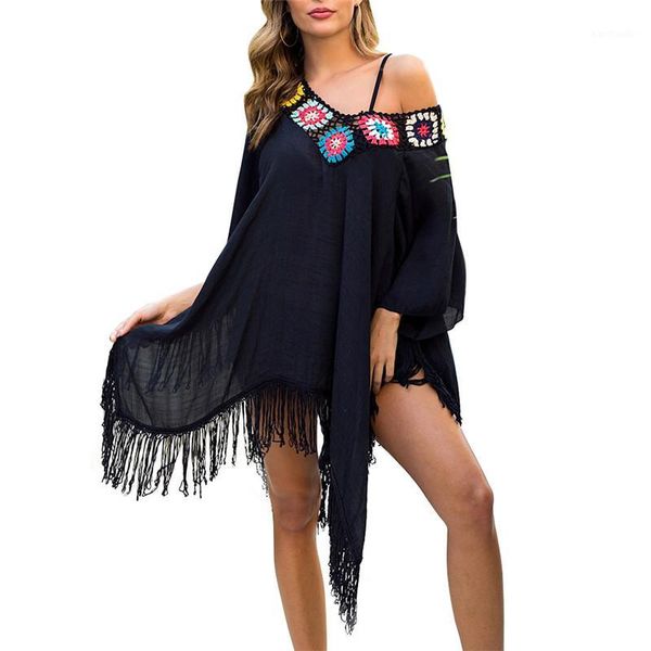 

cover-ups summer women bikini cover up dress beachwear kaftan bathing suit vintage shawl female swimwear beach ups lady dress1