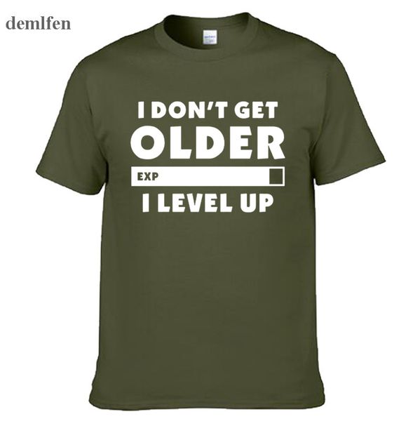 

fashion i don't get older i level up gamers gaming birthday christmas gift short sleeve o neck sport hooded sweatshirt hoodie men t shi