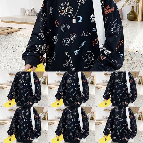 

wbrwz мода ins2019 бедра топ тенденция команда top sweatersweater свитер шеи хмель осенью бренд мужской свободный hoodless корейский длинный, Black