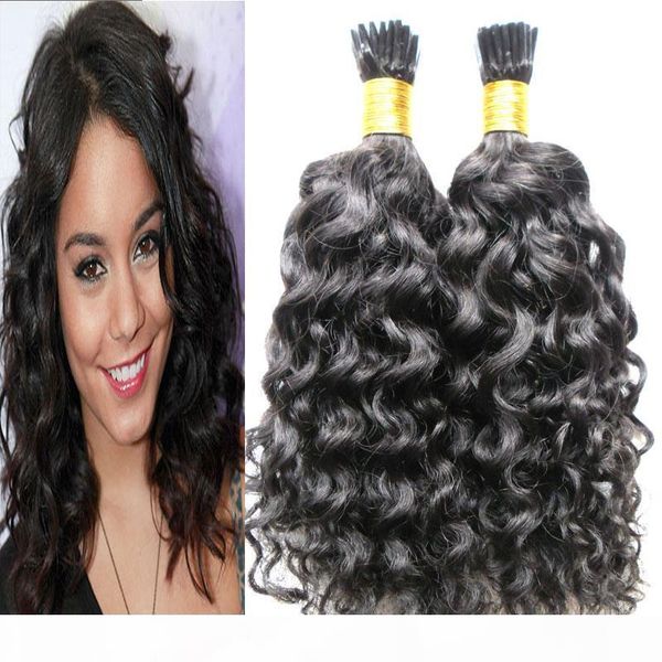 

brazilian i tip pre-bonded i tip pre bonded curly hair weave bundles natural color 100% human hair bundles 10-26 inch remy hair extension, Black