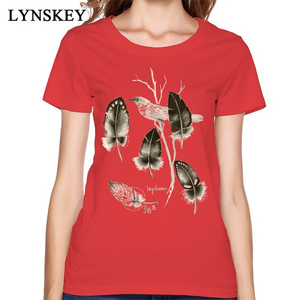 

vintage design women's casual pure colorfast fabric short sleeve round collar classic feather print sport sweatshirt hoodie t shirt