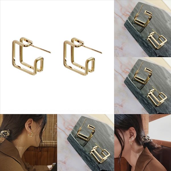 

enoo s'steel irregular earrings pure silver stud earring for trendy korean women personalized gold glitter stud earring earings bijoux, Golden