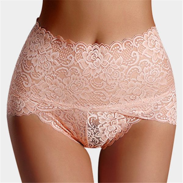 

hirigin new fashion womens lace floral panties female solid high-rise underpant women's intimates underwear, Black;pink