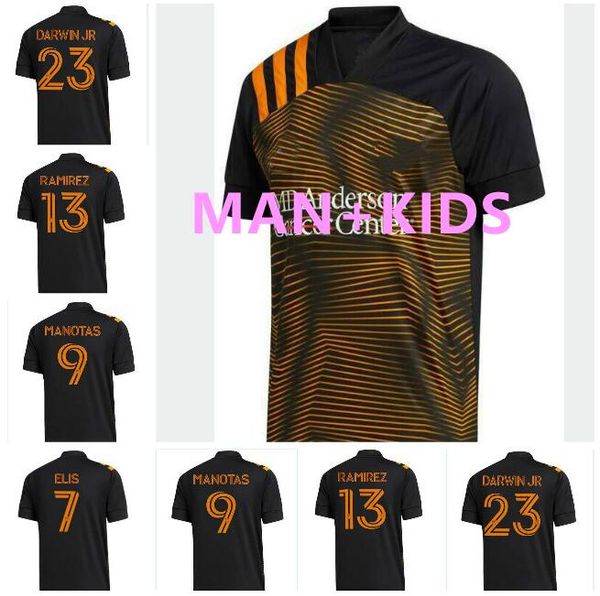 

2020 2021 houston soccer jerseys dynamo elis ramirez manotas 20 21 mls football men and kids shirt, Black;yellow