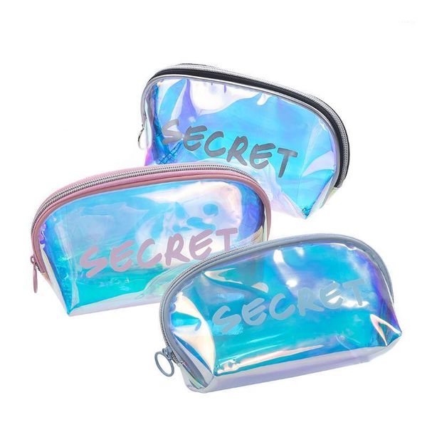 

laser deisgn transparent travel bag female waterproof jelly bag pvc cosmetic for female makeup1