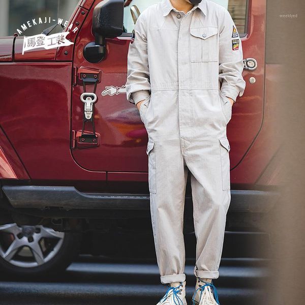 

maden vintage harajuka men rompers cargo overalls jumpsuits solid joggers casual men pants button open playsuits plus size1, Black