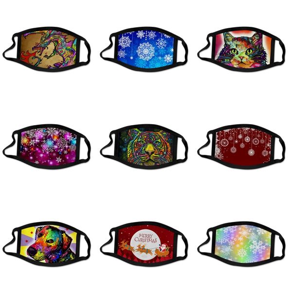 

животное печати мужчины женщины моющийся дышащий пылезащитные маски против смога prective маски один размер # 640, Black