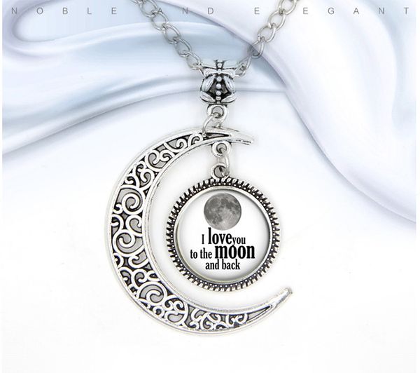 

pretty moon necklaces fashion jewelry necklace silver chain i love moon moon glass galaxy necklace