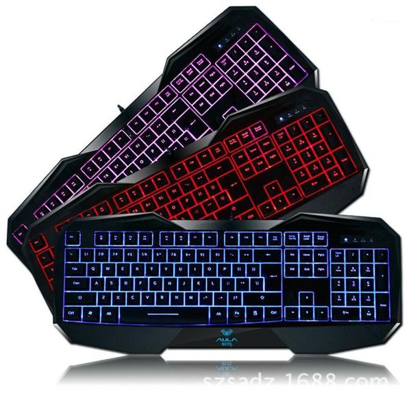 

keyboard mouse combos aula/ bahuang three-color british-style english version backlit 104 key game usb wired keyboard1