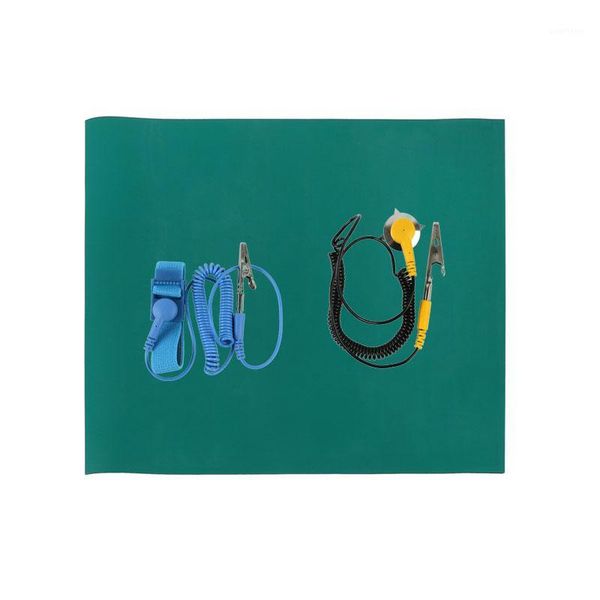 

esd anti-static desk mat maintenance platform maintainance insulator pad + ground wire+esd wrist serap for phone solder repair1