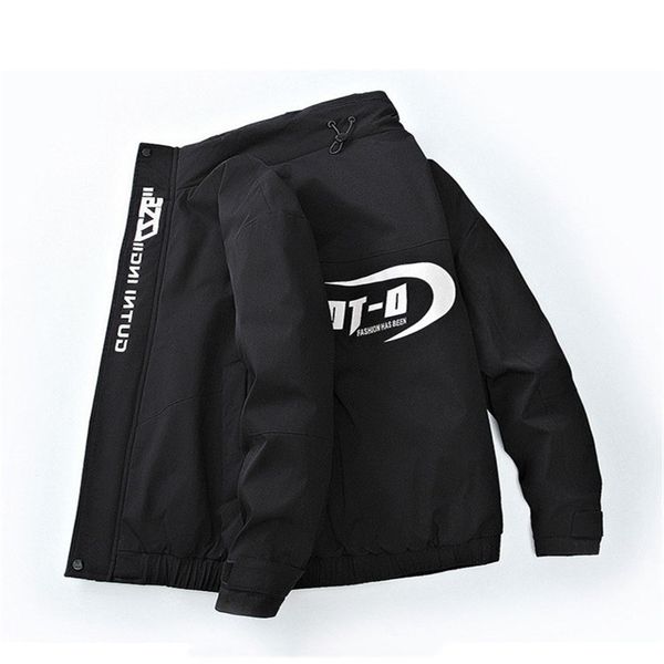 

20fw mens jacket for winter & autumn fashion solid color jacket with letter printed pocket mens coat 3 colors asain size m-8xl, Black;brown