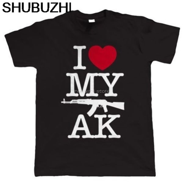

sport t-shirt i love my ak, mens gamer airsoft or paintball ak47 t shirt short sleeve tee shirt sbz5508
