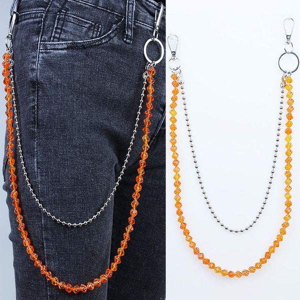 

waist chain hip-hop transparent chain street cool punk pant jewelry key chains for men women1, Silver