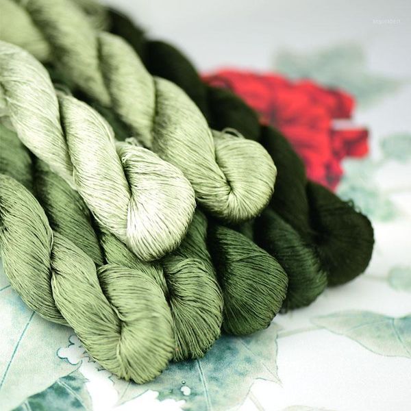 

1pcs/400m silk embroidery thread / 100% silk thread /hand embroidery embroider cross stitch/dry green series/7 pure colors1, Black;white