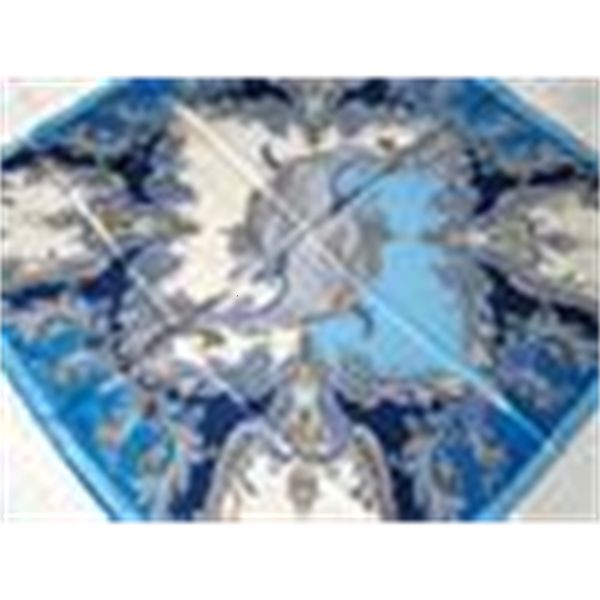 

fashion stipe flowers print silk scarf women blue assorted color hand roll-hemmed silk twill infinity square shawl, Blue;gray