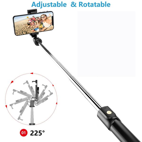 

3 in 1 wireless bluetooth selfie stick for ip/android/huawei foldable handheld monopod shutter remote extendable mini tripod
