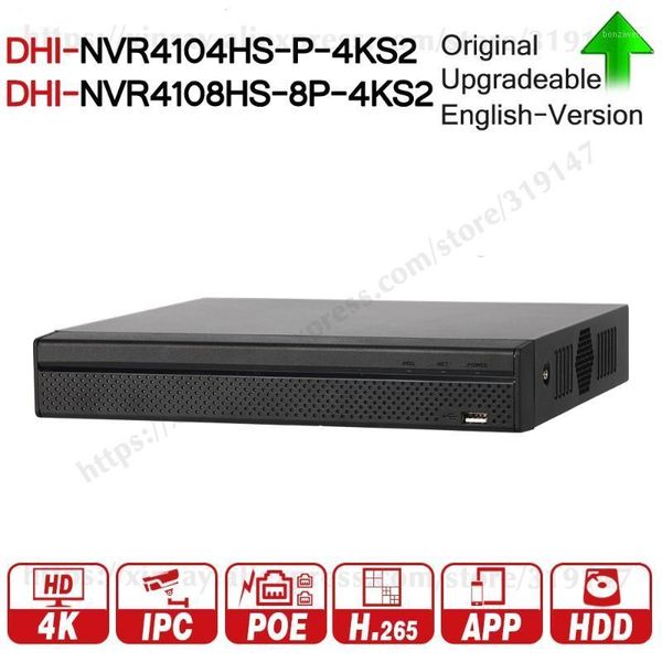 

dahua nvr nvr4104hs-p-4ks2 nvr4108hs-8p-4ks2 with 4/8ch poe 4 8 port h.265 security network video recorder onvif poe nvr1, Black;white