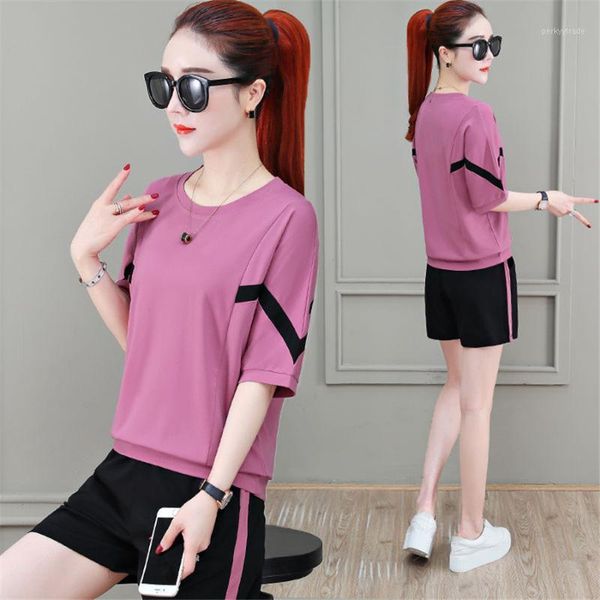 

women's tracksuits 2021 two piece set women tracksuit fashion summer and shorts matching sets outfits sportswear 1, Gray