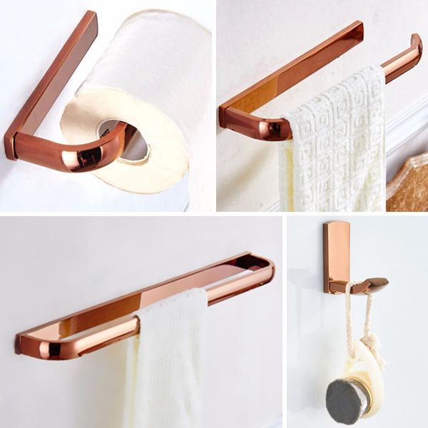 

rose gold bathroom hardware sets antique brass toilet paper holder tissue hanger towel bar wall hook bathroom accessories set1