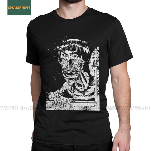 

men the creepy neighbor ito junji tees short sleeve anime ga japan otaku horror round neck sport hooded sweatshirt hoodie men t shirt