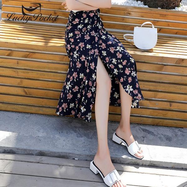 

women summer slim blue floral print long skirt female fashion sweet plus size bust skirts ladies brand casual skirts zm3211, Black