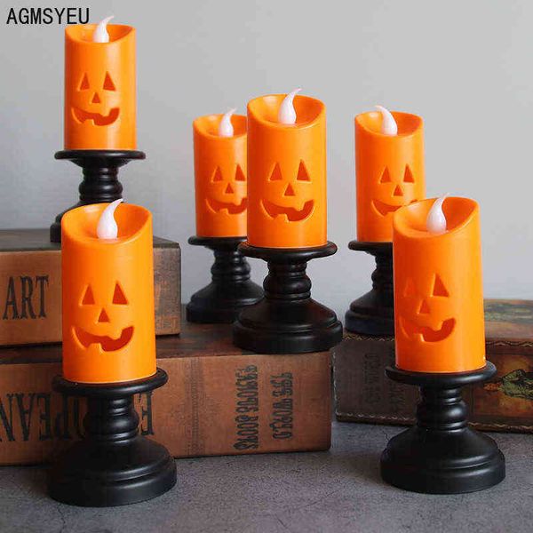 AGMSYEU Creativo Halloween Candle Light Holiday Party Puntelli LED Portacandele colorato Decorazione desktop Home Living Room Decor H1222