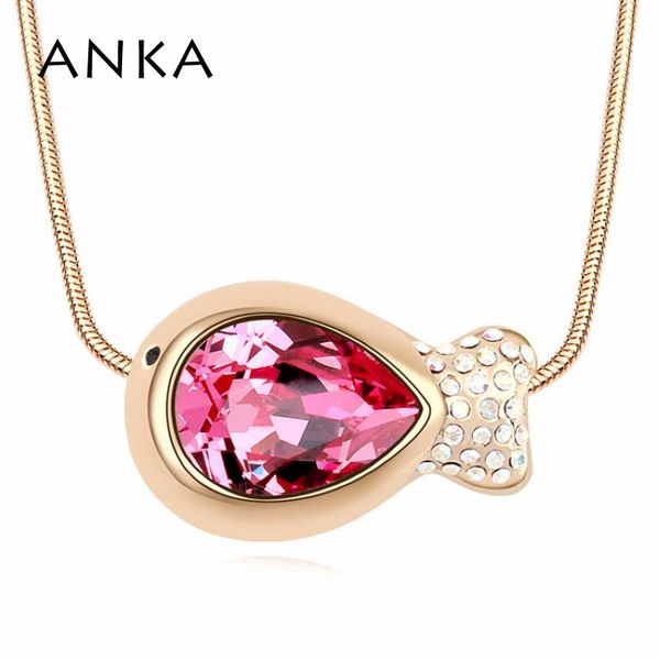 

sale women animal collares 2020 gold colour cute fish crystal necklace crystals from austrian #106208, Golden;silver