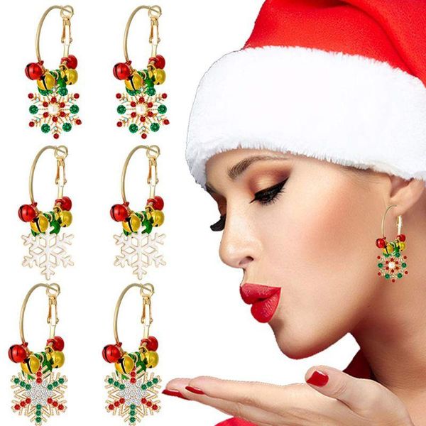 

dangle & chandelier christmas stud earrings set x-mas bulb jingle bells drop holiday festive ornament jewelry gift women, Silver