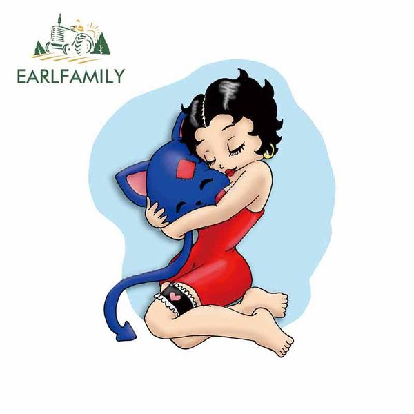 

earlfamily 13см x 11.3cm для betty boop автомобилей наклейки и отличительных знаки водонепроницаемых царапин наклейки личности креативного у