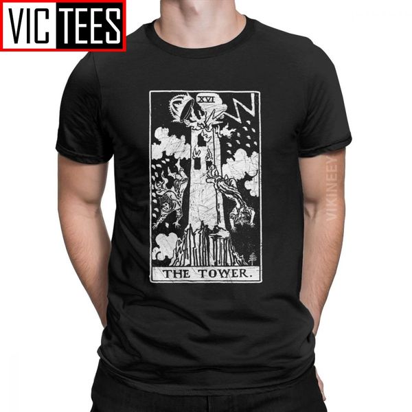 

men's the tower tarot card major arcana fortune telling occult vintage cotton wholesale hoodie designers t shirts sweatshirt