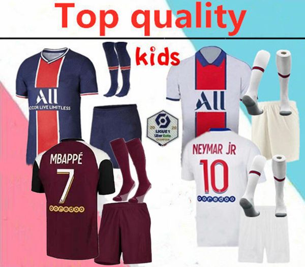 

2020 paris verratti kids soccer jersey full kits 2020 2021 mbappe verratti cavani di maria maillot de foot kids football shirt kits+socks, Black