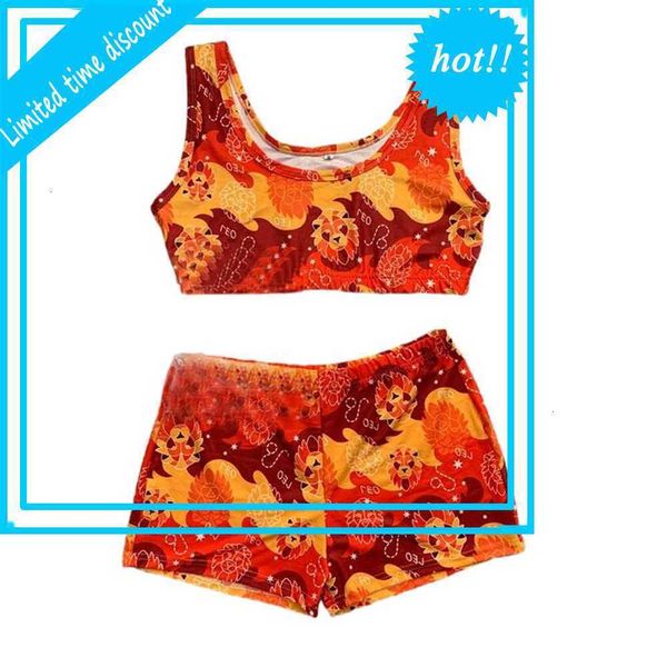

2 pcs women's pajamas random set crop and broek print summer casual short training pack homewear nightwear 2021, Red;black