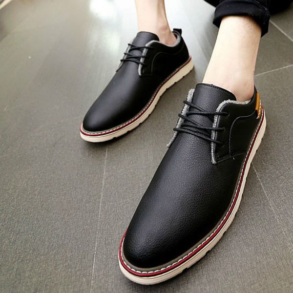 

2020 new men oxford dress shoes brogue lace up flats male casual shoes footwear loafers men big size 38-44 s7-33, Black