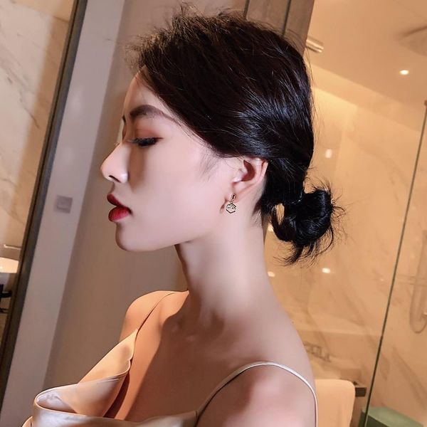 

di-130 new design fashion jewelry personality design asymmetric red jewelry earrings elegant crystal luxury earrings for women, Golden;silver