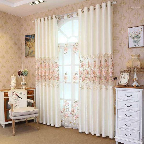

curtain & drapes hollow embroidery living room chenille jacquard simple european blackout curtains villa bedroom customization1