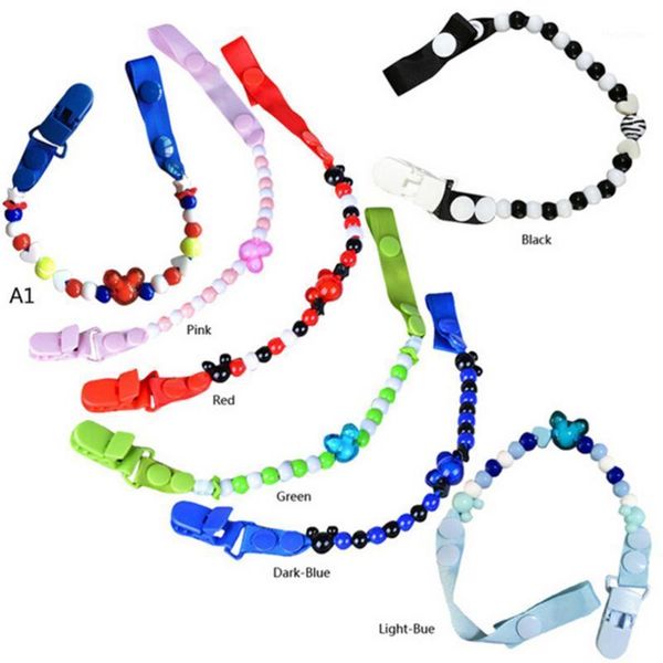 

pacifiers# 2021 baby pacifier soother chain clip attache dummy pacifiers leash strap beads toy teether holder 8 colors1