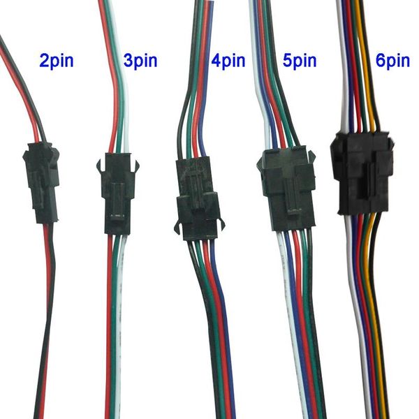 

5pair ~ 100paus 3pin 4pin 5pin 6pin jst светодиодные соединители, мужской и женский разъем для 3528 5050 rgb rgbw rgbww led str wmtwhn, White