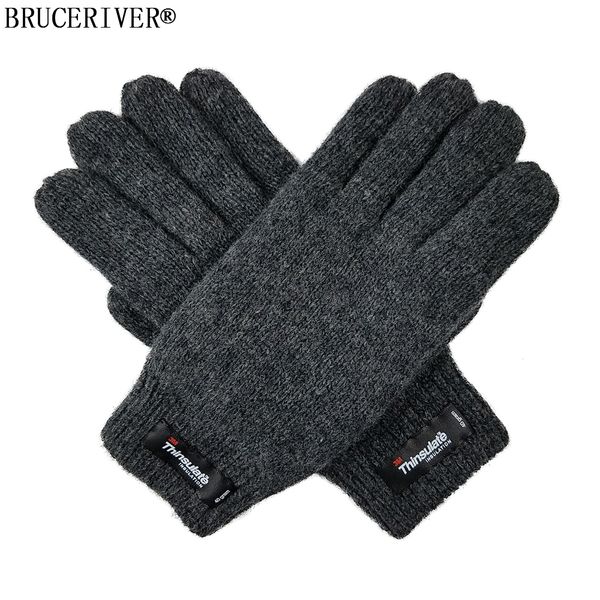 

чистая шерсть трикотажные перчатки bruceriver женщин с thinsulate подкладка и rib cuff, Blue;gray
