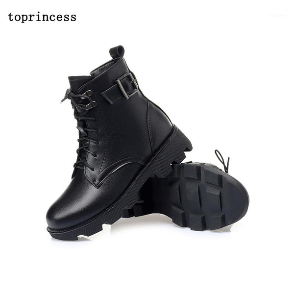 

boots bn14 incess faux fur women lined leather and heel 2021 for ladies furry ankle anti-slip platform1, Black