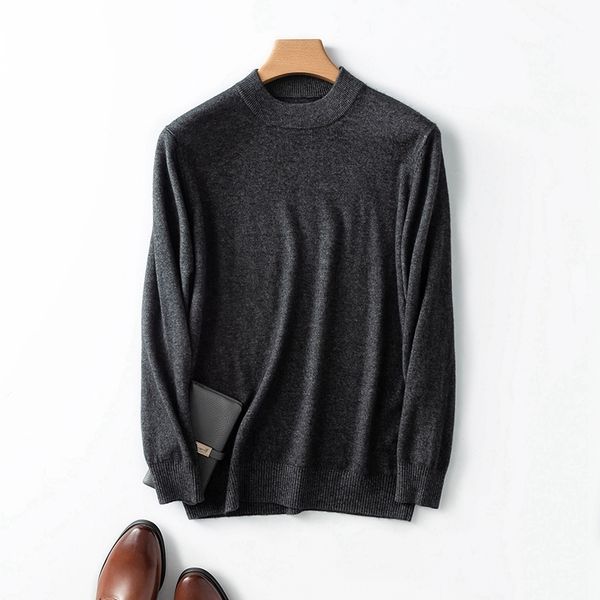 

2021 quality high degree 100% pure knitting man pullovers new winter fashion oneck men's blouses cashmere goat clothing rldr, White;black
