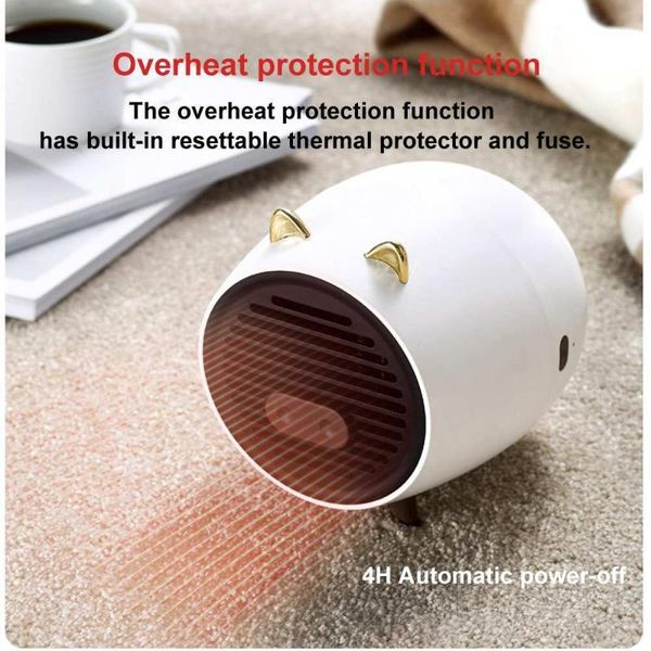 

smart electric heaters 500w mini heater portable lovely fan automatic deskheating stove warmer machine home office low consumption1