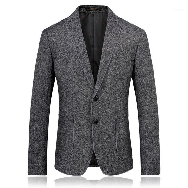 

2020 autumn single breasted men's casual blazers mens coats jacket classics business woolen blazer men size1, White;black