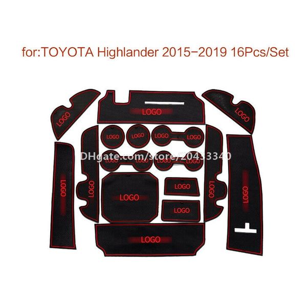 

car gate slot pad water coaster interior non-slip mat for toyota highlander 2015