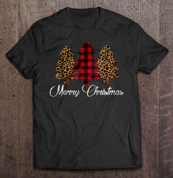 

men funny t shirt fashion tshirt merry christmas check and leopard skin christmas tree version women t-shirt sport hooded sweatshirt hoodie
