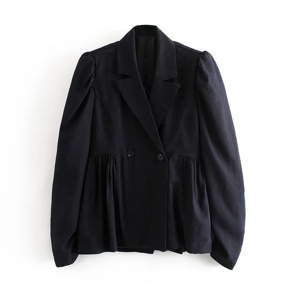 

2021 new elegant female puff blazers fashion carving necklace casual jacket vintage ladies suit chic girls 7s83, White;black