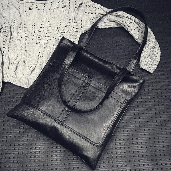 

women soft pu leather handbags shoulder tote bags female large capacity bucket travel shopping bag for ladies